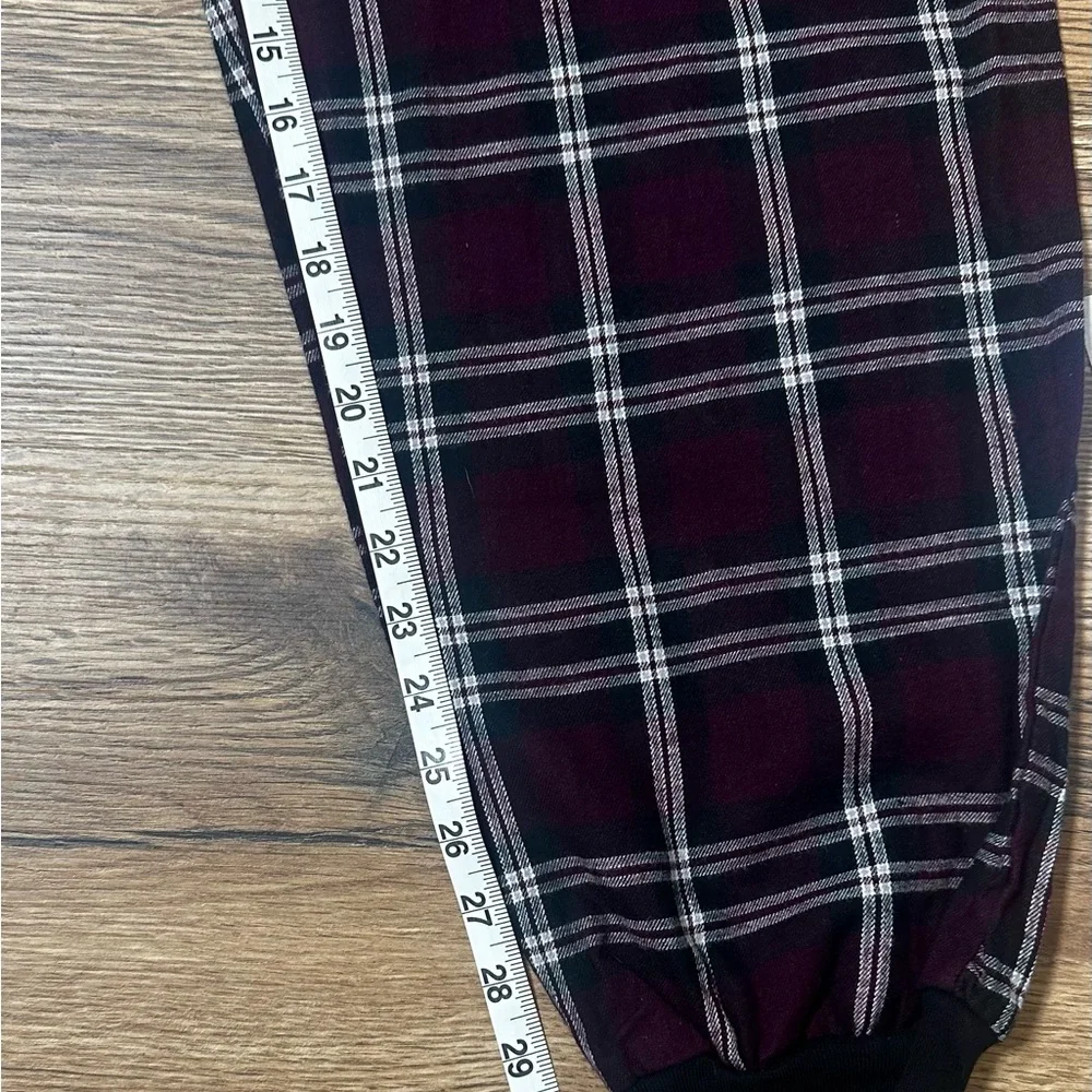 St. John's Bay Mens XL Lounge Pajama Pants Burgundy/White Plaid Elastic Waist - Picture 4 of 13